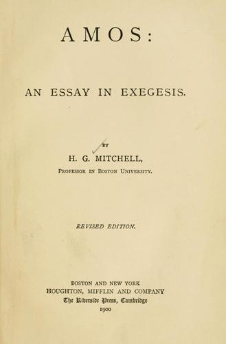 Cover for Amos