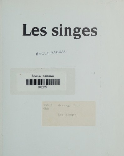 Cover for Les singes