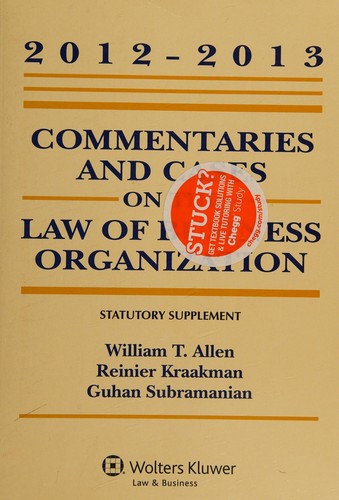 Cover for Commentaries and Cases on the Law of Business Organization