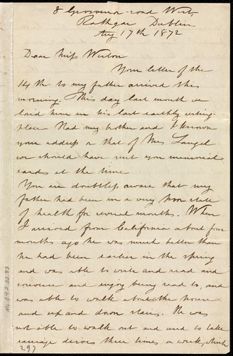 Cover for [Letter to] Dear Miss Weston