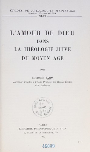 Cover for L' amour de Dieu dans la théologie juive du Moyen Age