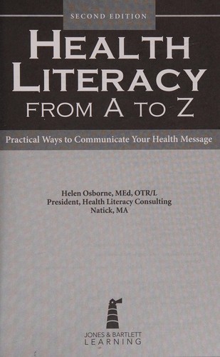 Cover for Health literacy from A to Z