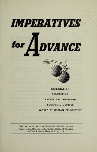 Cover for Imperatives for advance