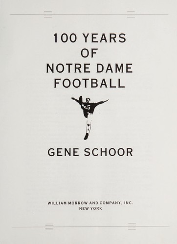 Cover for 100 years of Notre Dame football