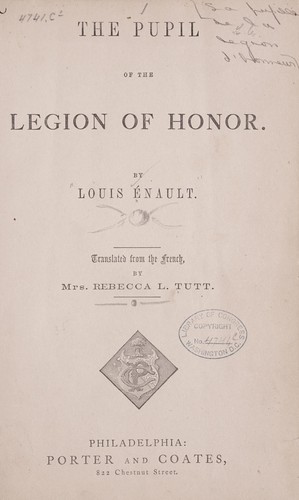 Cover for The pupil of the Legion of honor.