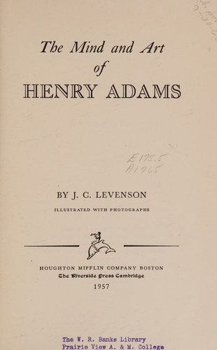 Cover for The mind and art of Henry Adams.