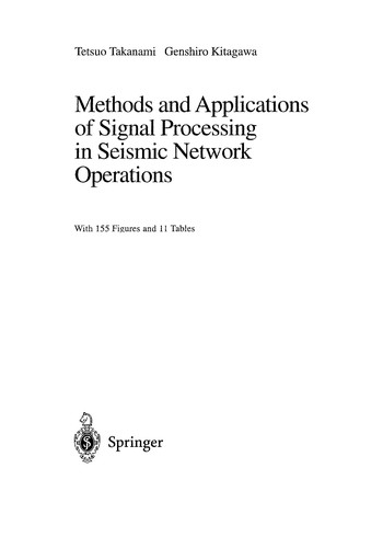 Cover for Methods and applications of signal processing in seismic network operations