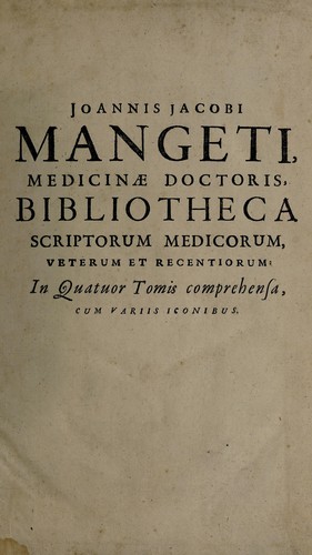 Cover for Bibliotheca scriptorum medicorum veterum et recentiorum