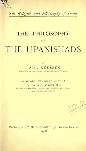 Cover for The philosophy of the Upanishads.
