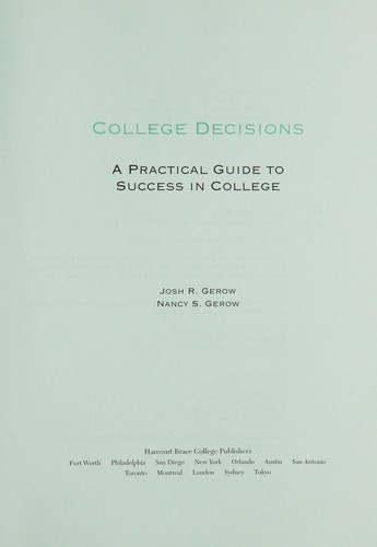 Cover for College decisions