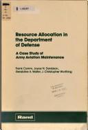 Cover for Resource allocation in the Department of Defense