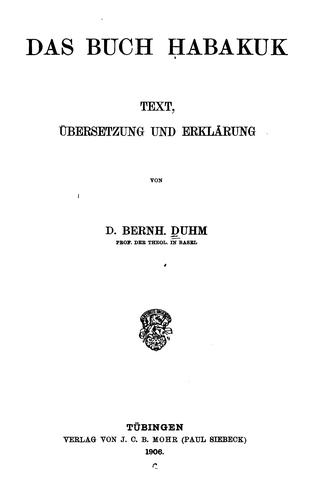 Cover for Das Buch Habakuk