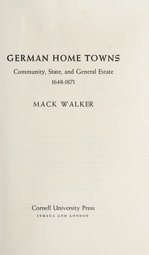 Cover for German home towns