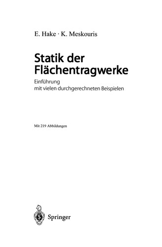 Cover for Statik der Flächentragwerke