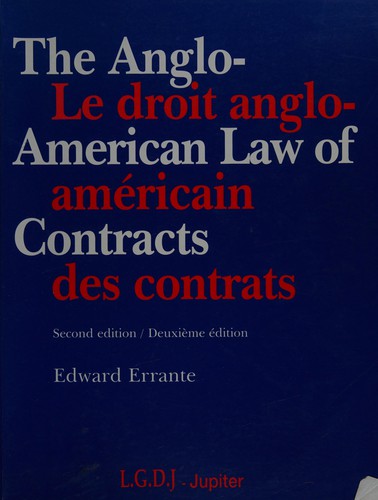 Cover for The Anglo-American law of contracts