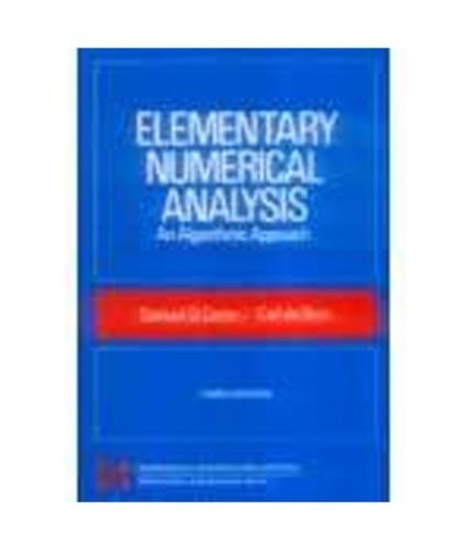Cover for Elementary Numerical Analysis An Algorithmic Approach: 3Rd Edition