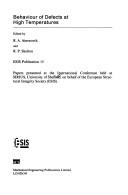 Cover for Behaviour of Defects at High Temperature (ESIS Publication)