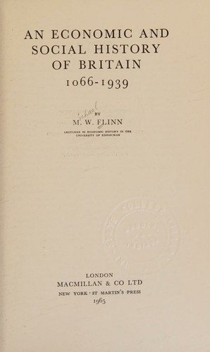 Cover for Economic and Social History of Britain, 1066-1939.