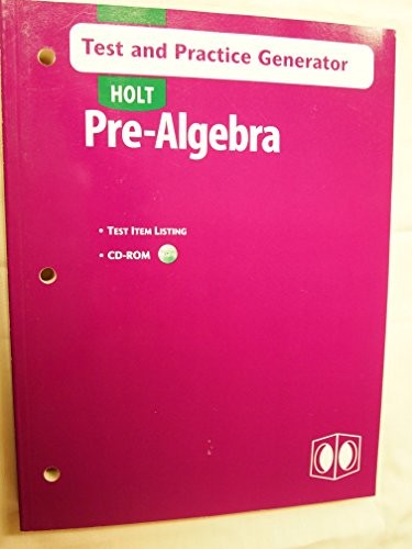 Cover for Pre-Algebra Test and Practice Generator