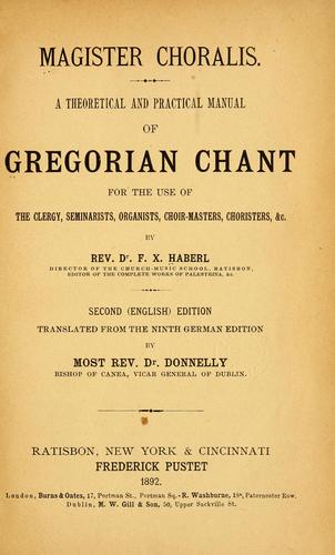 Cover for Magister choralis.