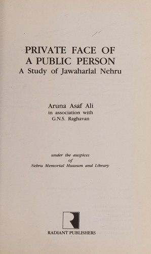 Cover for Private face of a public person