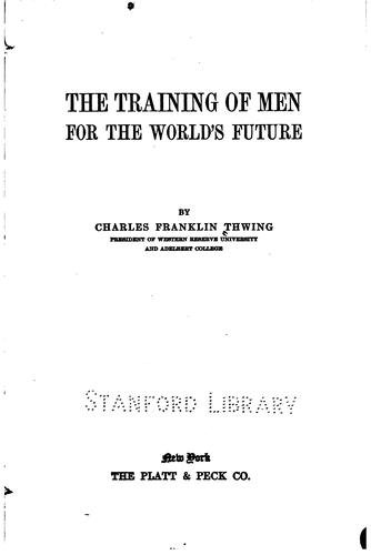 Cover for The training of men for the world's future