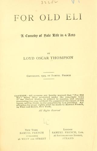 Cover for For old Eli ...