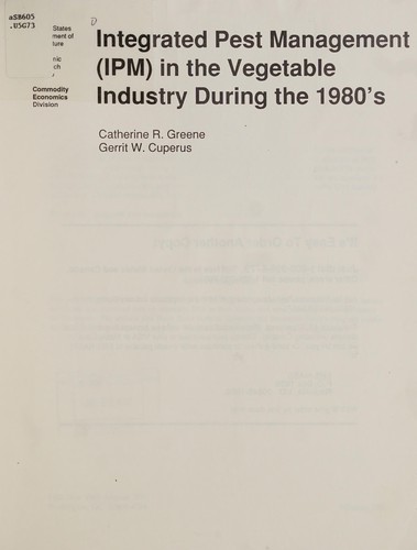 Cover for Integrated pest management (IPM) in the vegetable industry during the 1980's