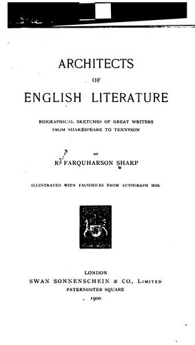 Cover for Architects of English literature