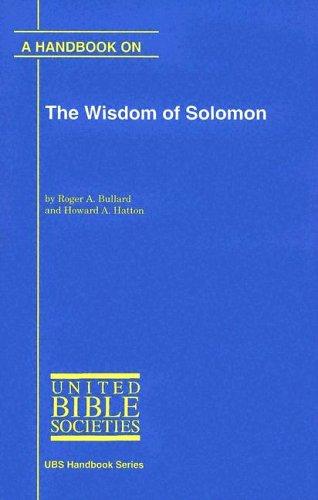 Cover for Handbook on the Wisdom of Solomon (Ubs Handbooks Helps for Translators)