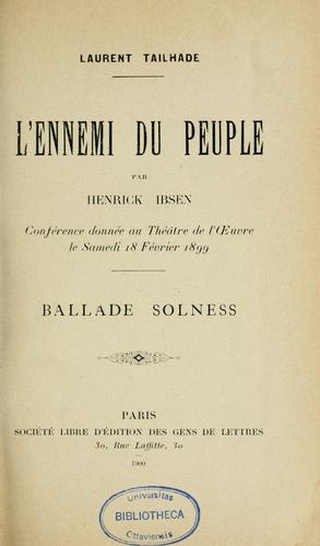 Cover for L'ennemi du peuple