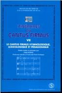 Cover for Itinéraires du cantus firmus