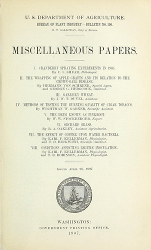 Cover for Miscellaneous papers
