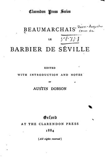 Cover for Beaumarchais' Le barbier de Séville