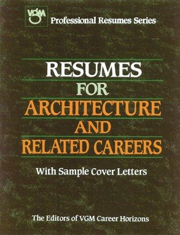 Cover for Resumes for architecture and related careers