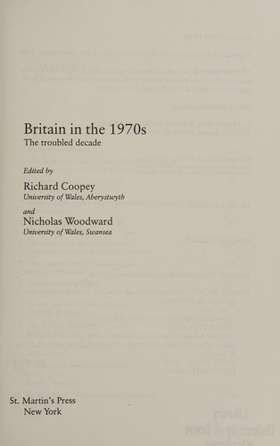 Cover for Britain in the 1970s