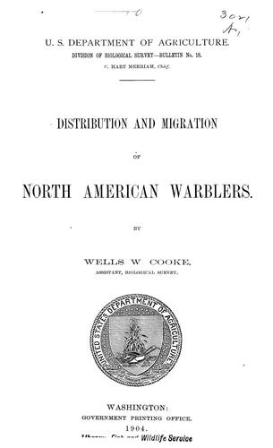 Cover for Distribution and migration of North American warblers