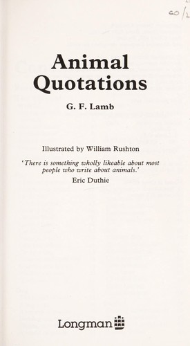 Cover for Animal Quotations