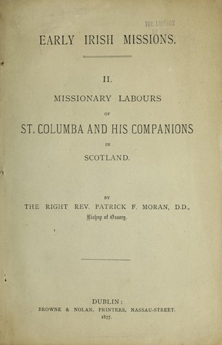 Cover for Missionary labours of St. Columba and his companions in Scotland