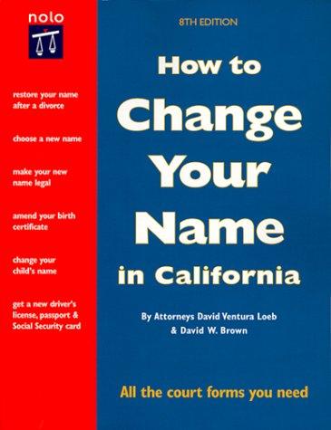 Cover for How to change your name in California