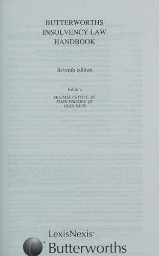 Cover for Butterworths insolvency law handbook