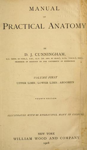 Cover for Manual of practical anatomy