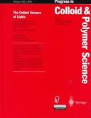 Cover for The colloid science of lipids