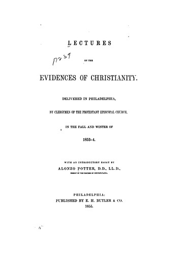 Cover for Lectures on the Evidences of Christianity: Delivered in Philadelphia by Clergymen of the ...