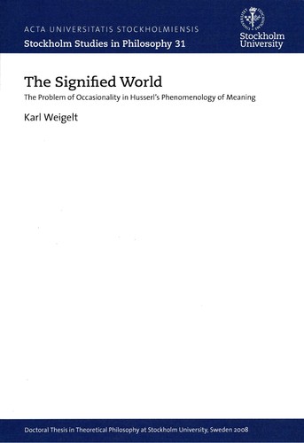 Cover for The signified world
