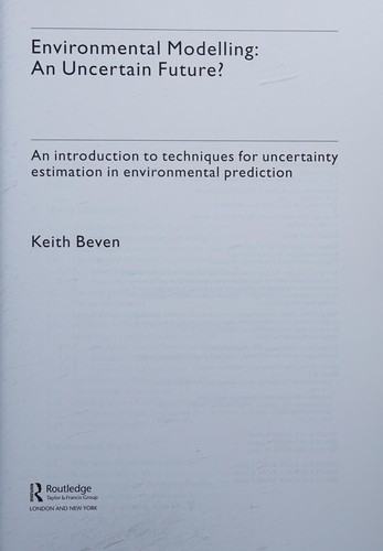 Cover for Environmental modelling