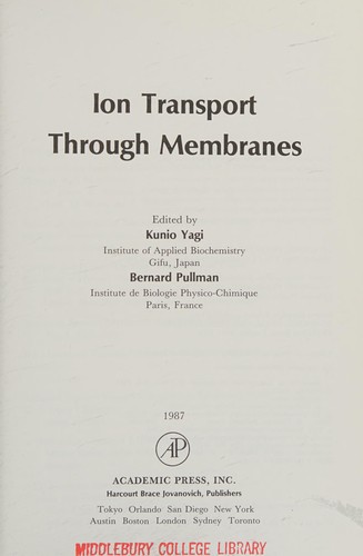 Cover for Ion transport through membranes