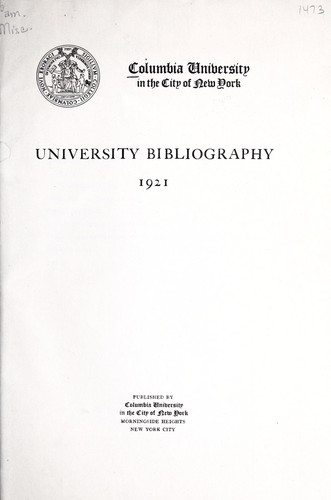 Cover for University bibliography