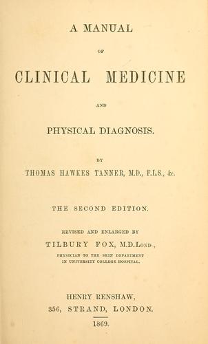 Cover for Manual of clinical medicine and physical diagnosis