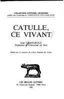 Cover for Catulle, ce vivant